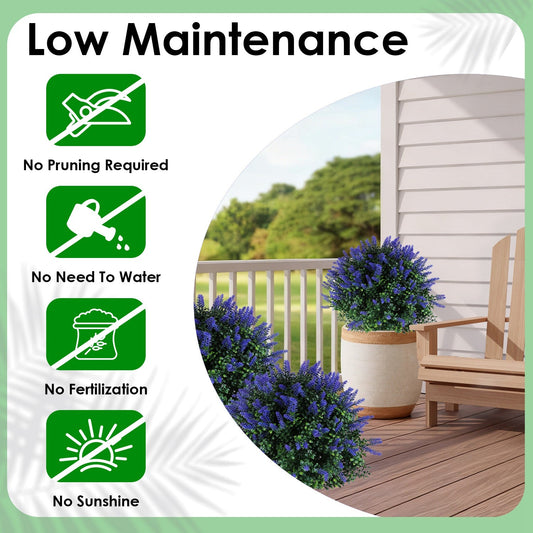 2PCS Artificial Boxwood Topiary Trees with Ground Spikes, UV Resistant