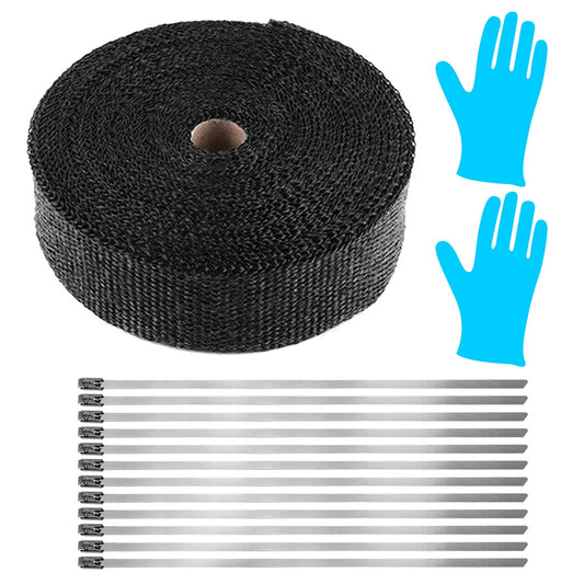 2"×50FT Exhaust Heat Wrap with 12 Locking Ties